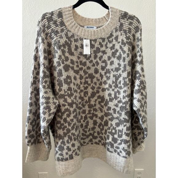Old Navy Sweaters - Old Navy Pullover Sweater Pus Size 3X Animal Print Size 3X New Beige Cottagecore